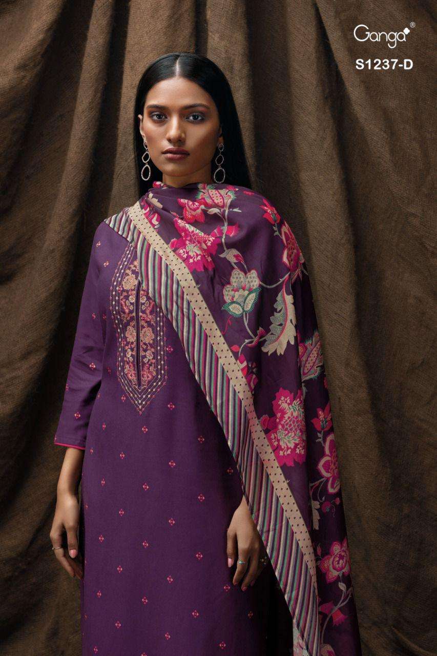 ganga keya 1237 premium wool pashmina unstich dress material best price in surat