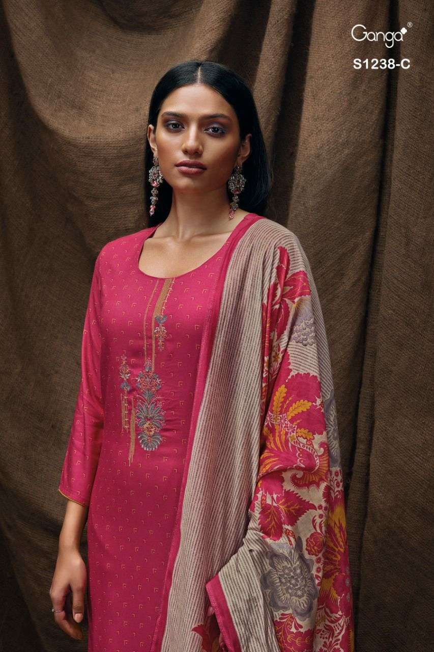 ganga keya 1238 premium wool pashmina salwar kameez catalogue wholesale price 