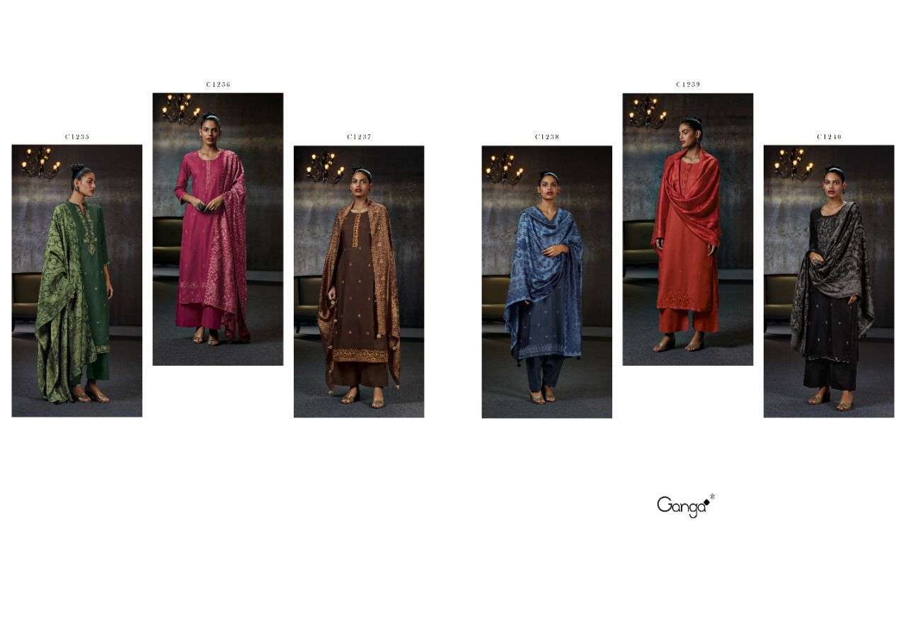 ganga mirosa premium wool pashmina dress material collection wholesale price