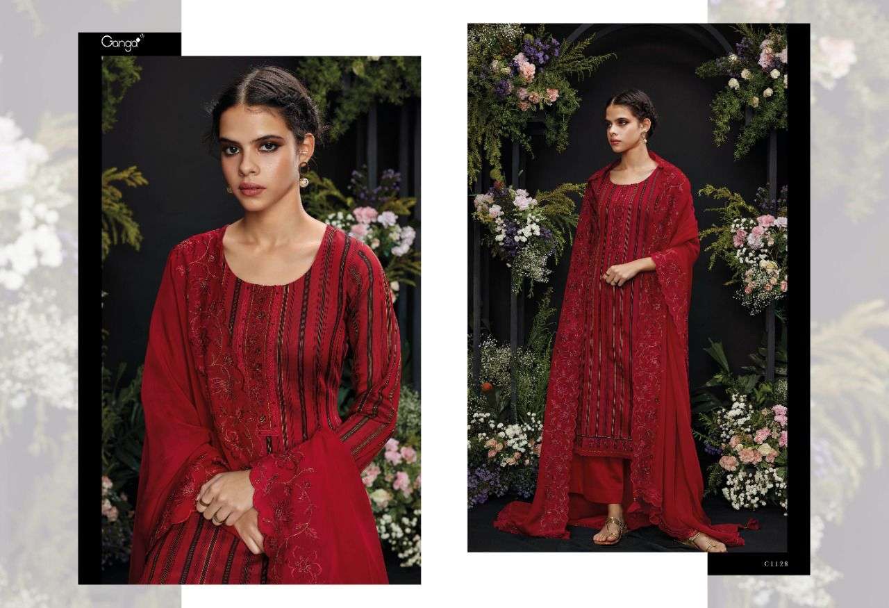 ganga roza 1128-1132 series viscose woven jequard designer party wear salwar suits online wholesaler surat 