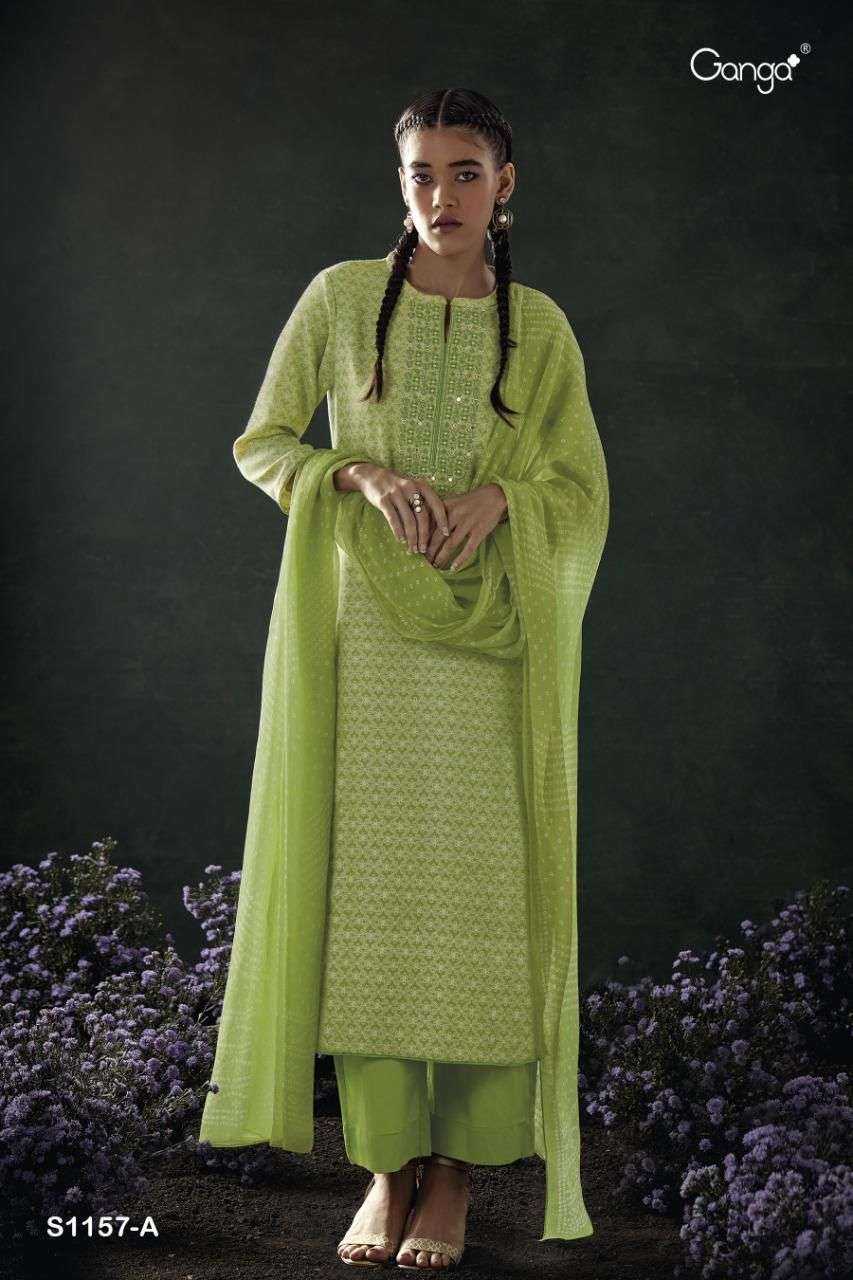 ganga twila 1157 pure wool pashmina dress material collection wholesale price surat