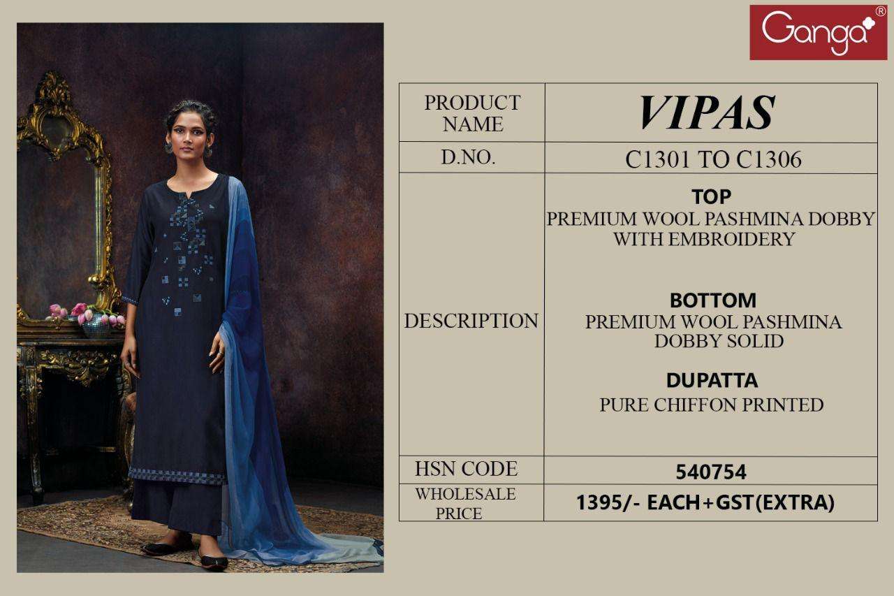 ganga vipas premium wool pashmina salwar kameez wholesale price surat