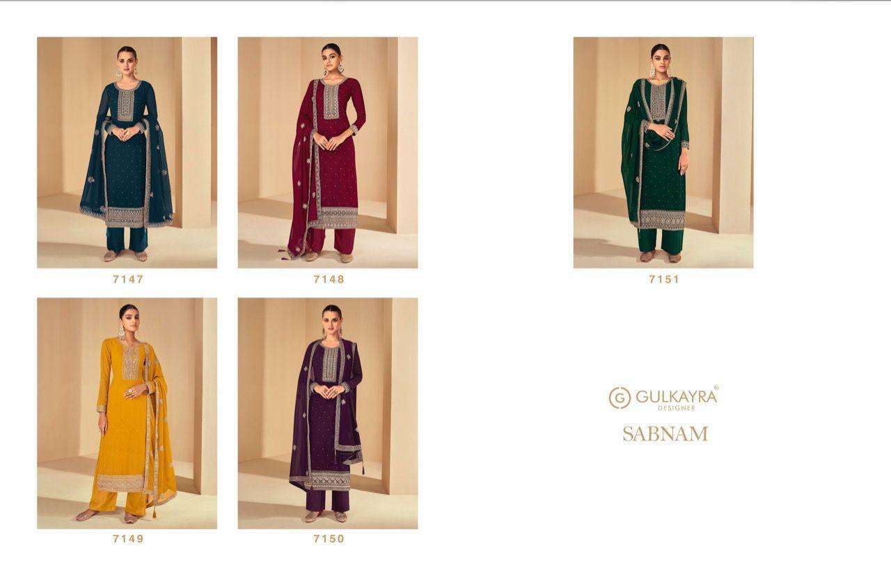 gulkarya designer sabnam 7147-7151 series georgette heavy embroidered salwar kameez surat