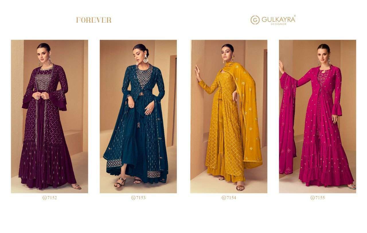 gulkayra designer forever 7152-7155 series real georgette party wear collection online shopping surat 