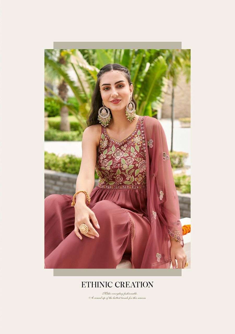 k-fashion zoya 33001-33004 series premium sharara suits wholesaler in surat india