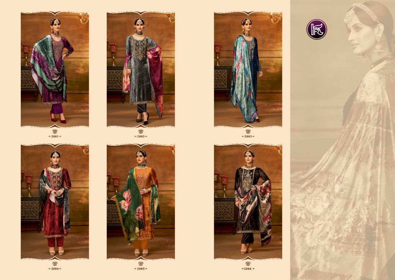 kala fashion kala nazakat 2001-2006 series velvet designer dress material collection surat