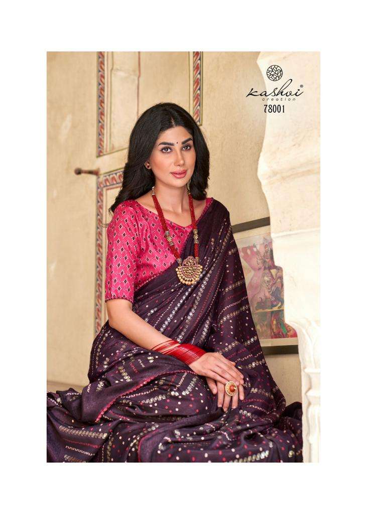 kashvi swarangini 78001-78010 series chinon sarees designer wholesale price surat dealer 