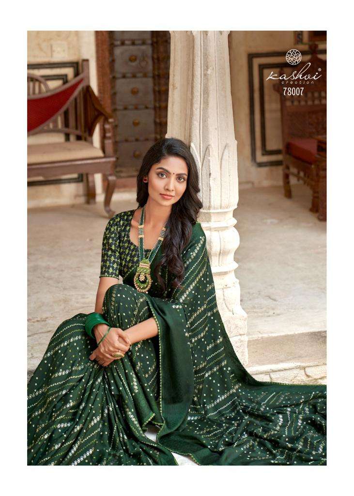 kashvi swarangini 78001-78010 series chinon sarees designer wholesale price surat dealer 