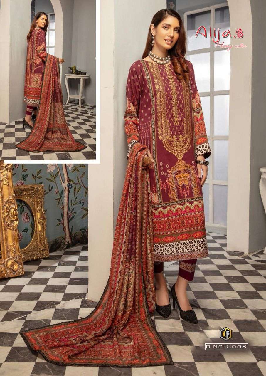 keval fab aliza b vol-18 18001-18006 series cotton designer salwar kameez wholesaler surat 