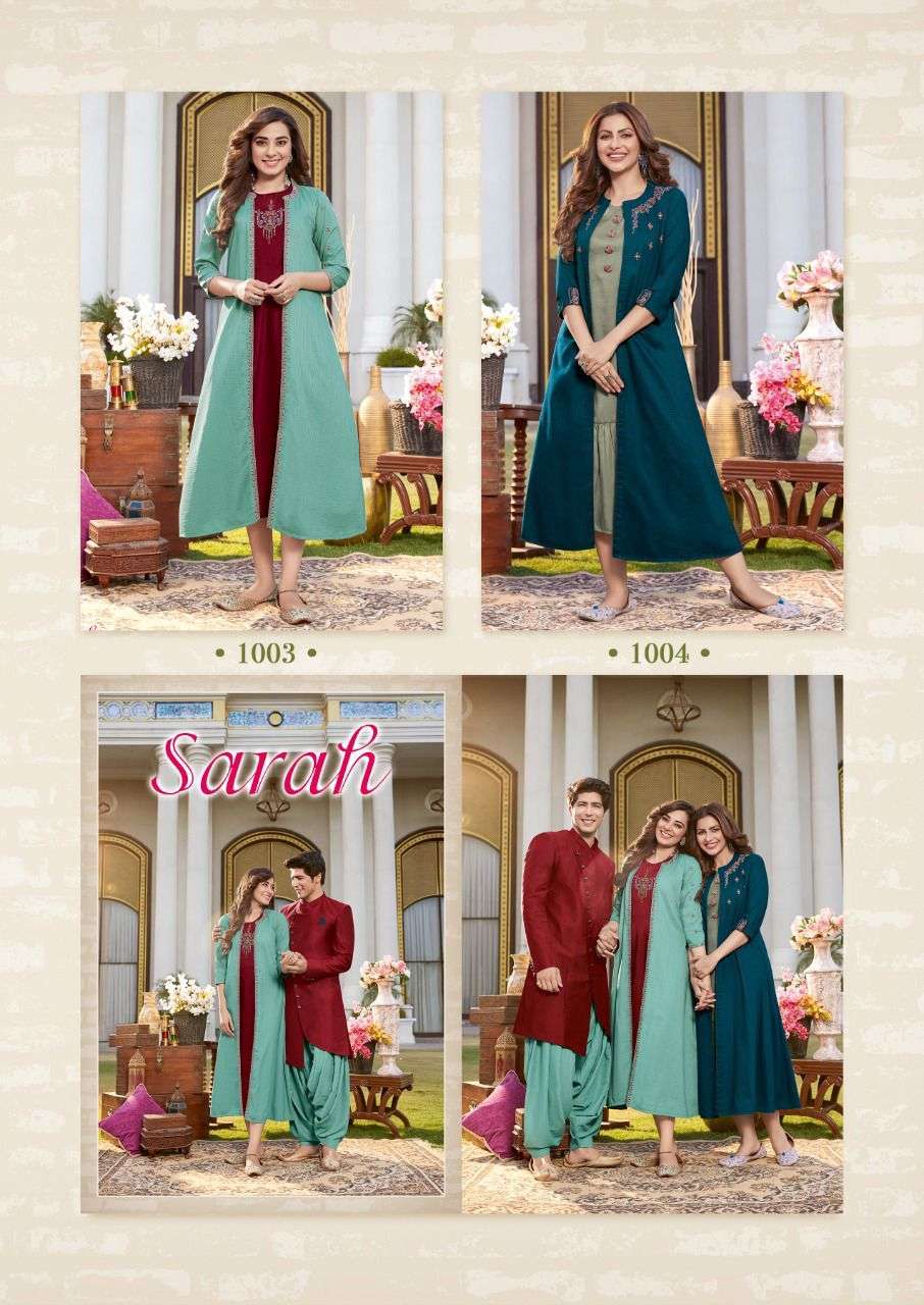 koodee sarah 1001-1004 series diwali festival chinon fancy kurtis wholesale price 