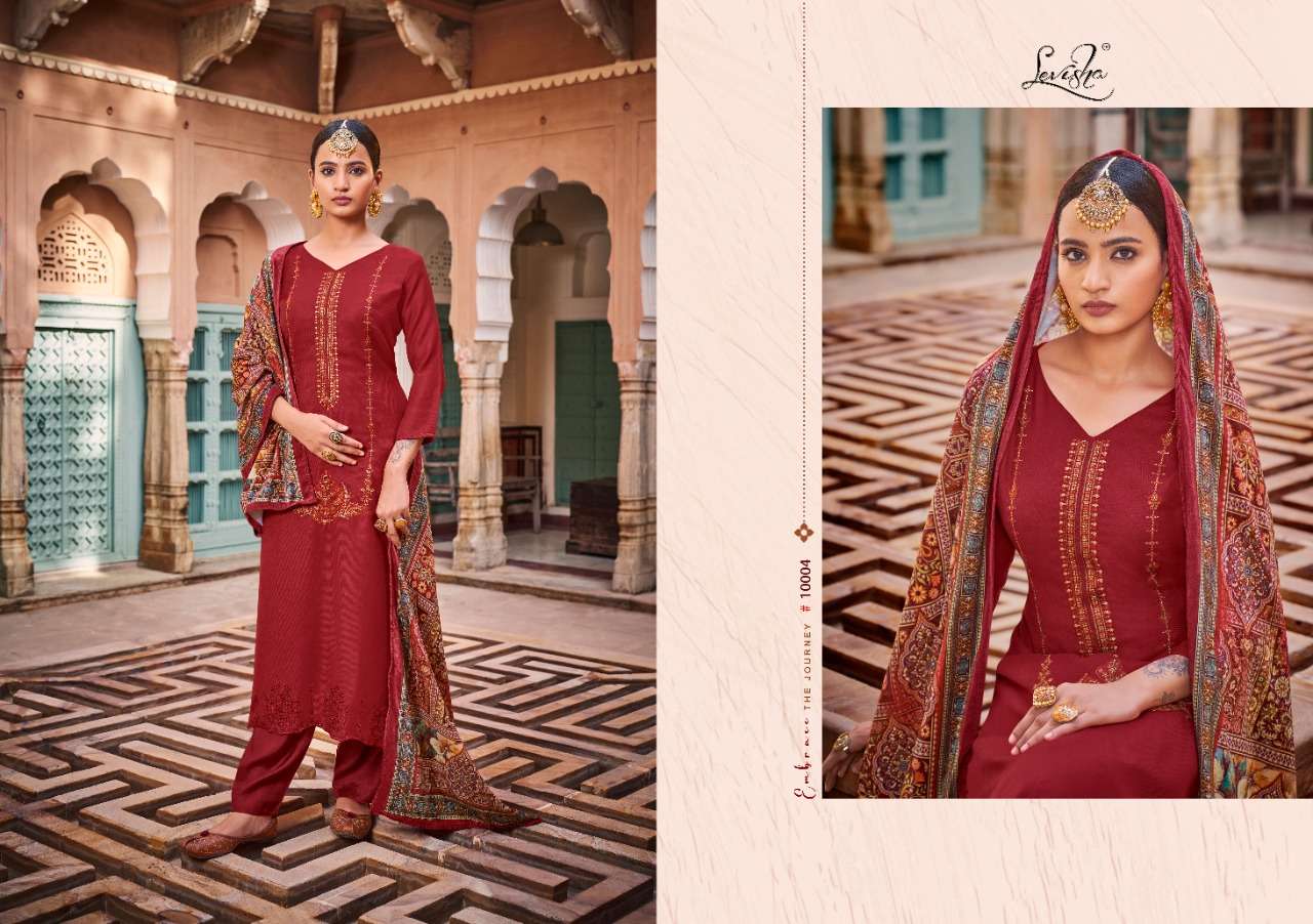 levisha khushboo 10001-10006 series viscose pashmina fancy winter wear collection wholesale price 