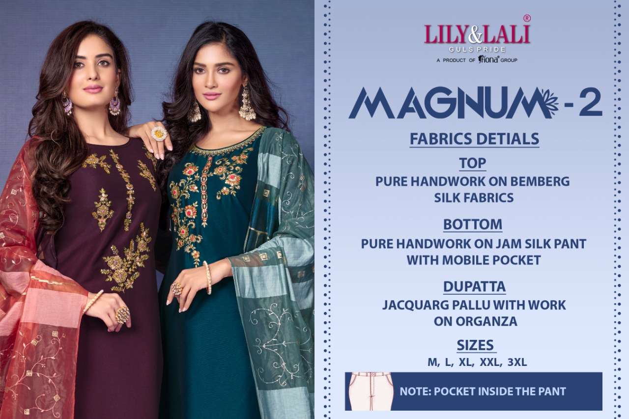 lily&lali magnum vol-2 10061-10066 series bemberg silk fancy handwrok full stich collection surat