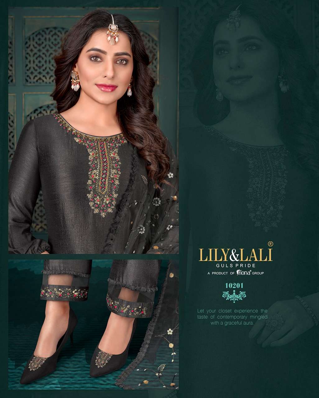 lily&lali maria vol-9 10201-10206 series super silk with handwork designer kurtis bottom with dupatta set wholesale price 