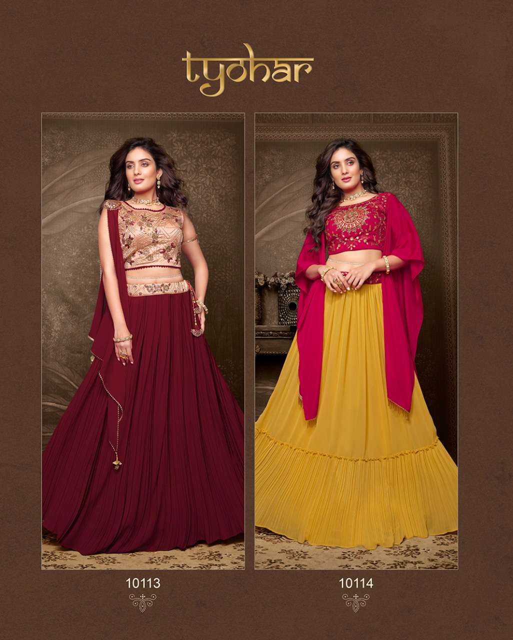 lily&lali tyohaar 10111-10114 series designer handwork choli with skirt collection wholesale price 