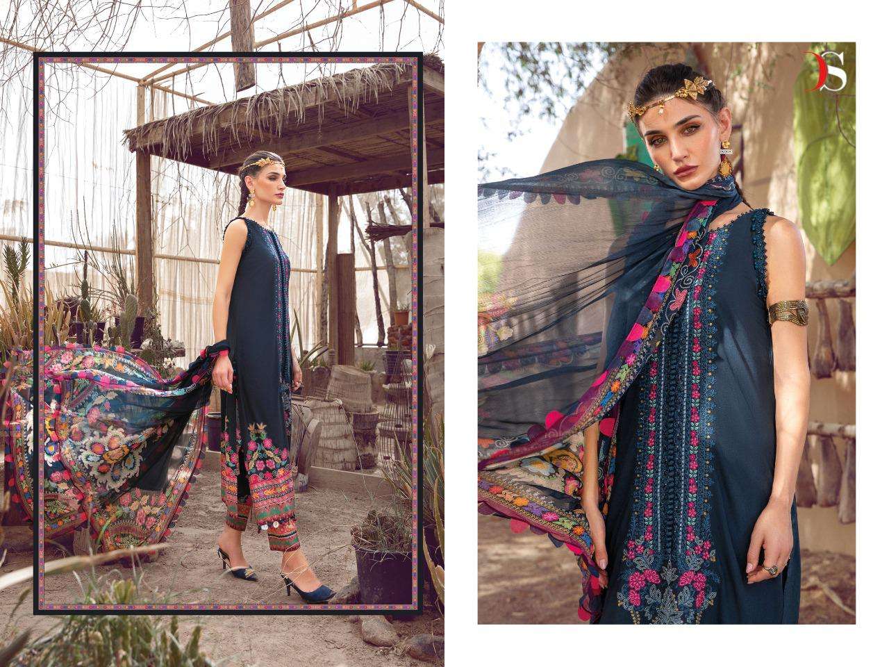 maria b mprint 22-4 by deepsy suits pure cotton embroidered salwar suits wholesaler surat