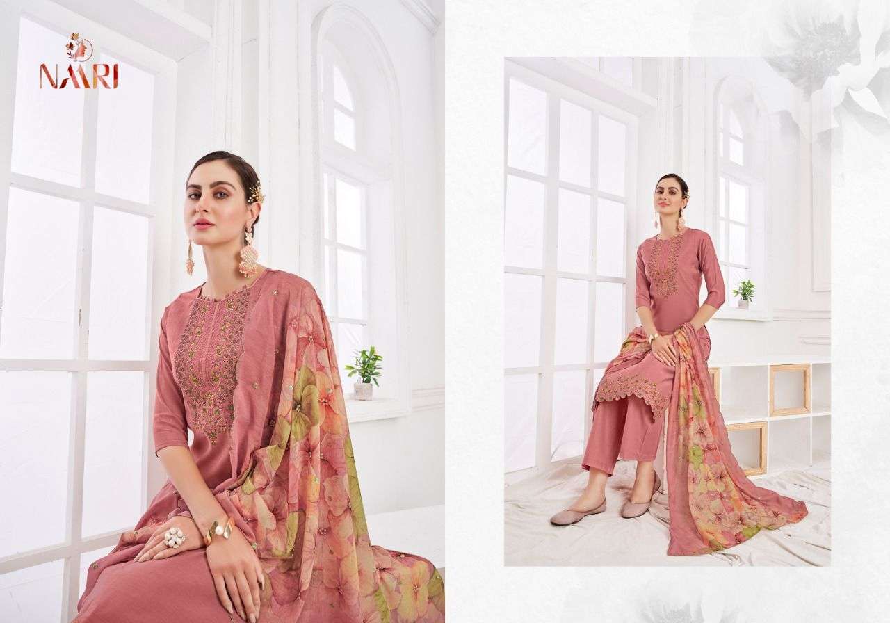 naari stuti vol-3 1501-1504 series pure silk designer party wear salwar suits wholesale dealer surat