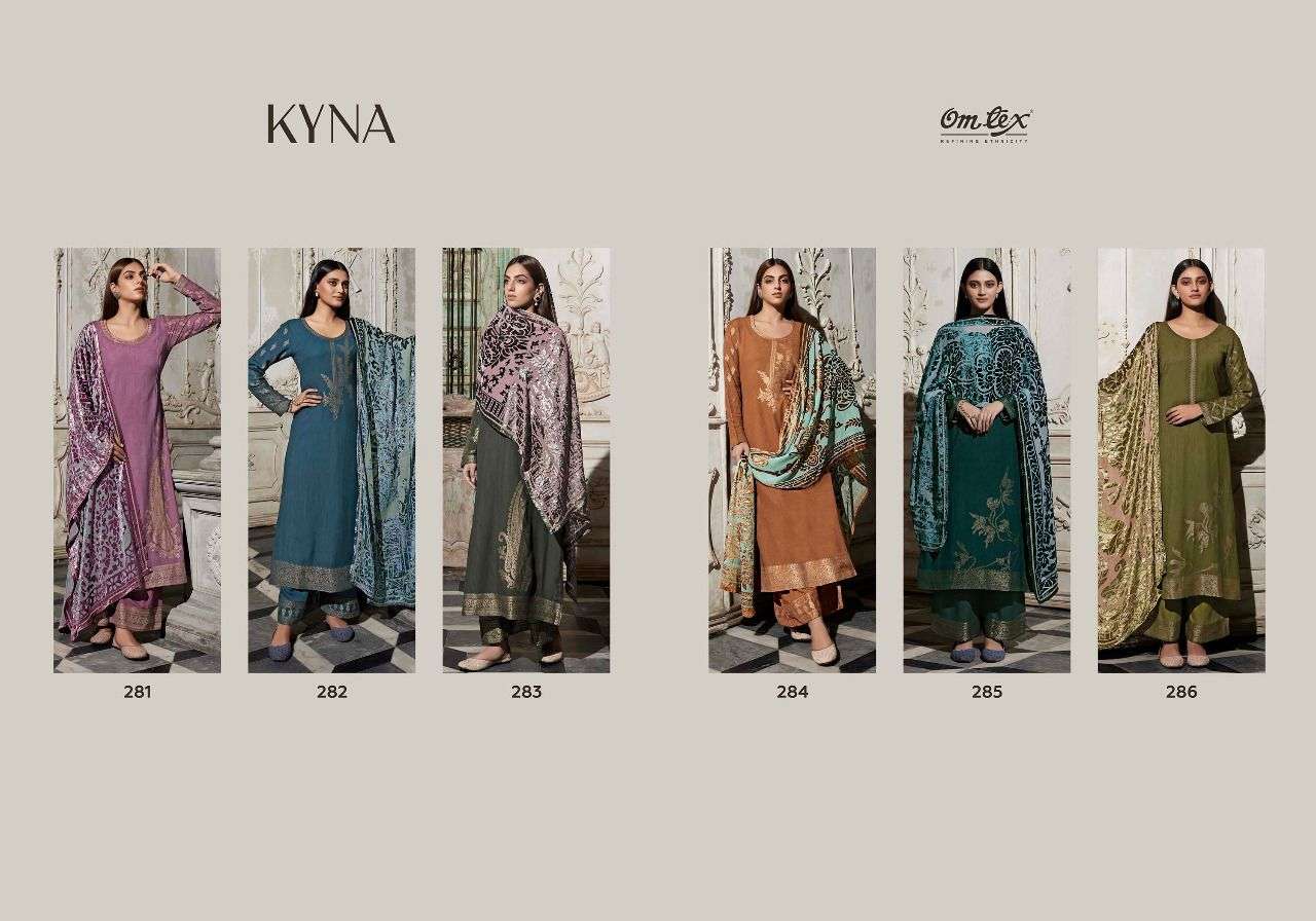 omtex kyna 281-286 series retro woven pashmina silk party wear collection best price supplier 