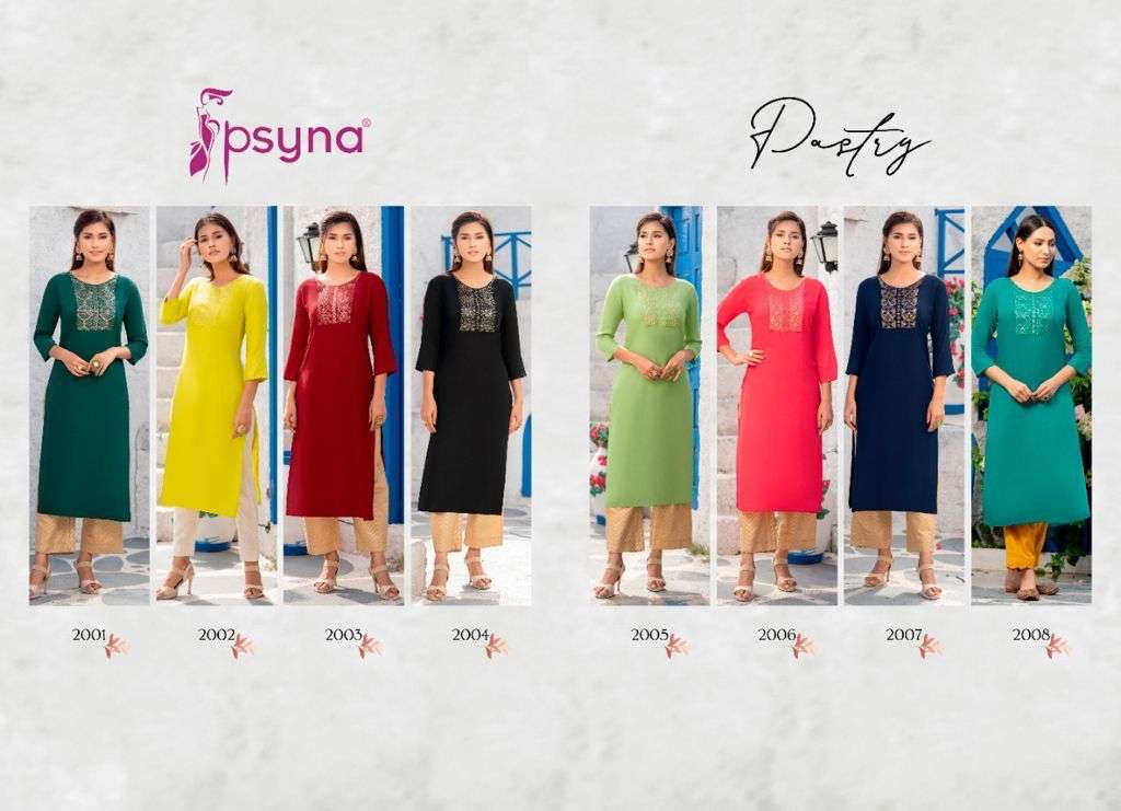 psyna pastry vol-2 rayon long casual wear kurtis wholesale price surat