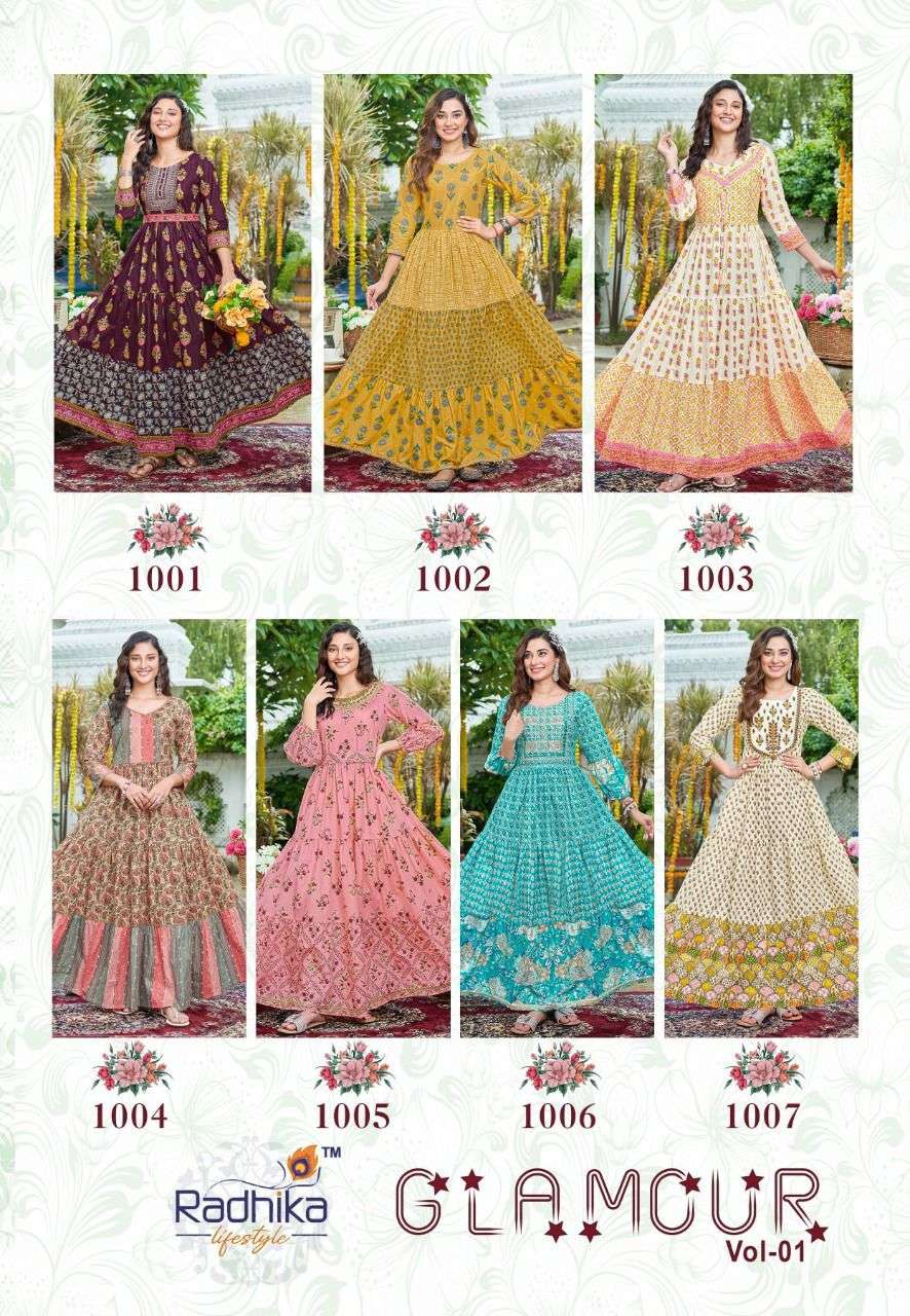 radhika lifestyle glamour vol-1 cotton printed with embroidery work collection wholesale price 