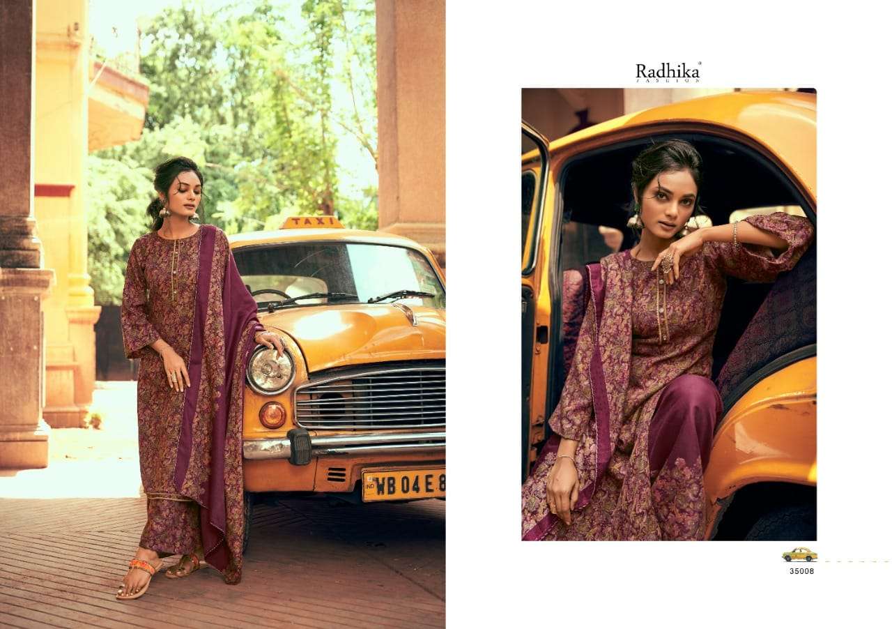 radhika sumyra rajjo 35001-35008 pashmina dress material collection wholesale price 