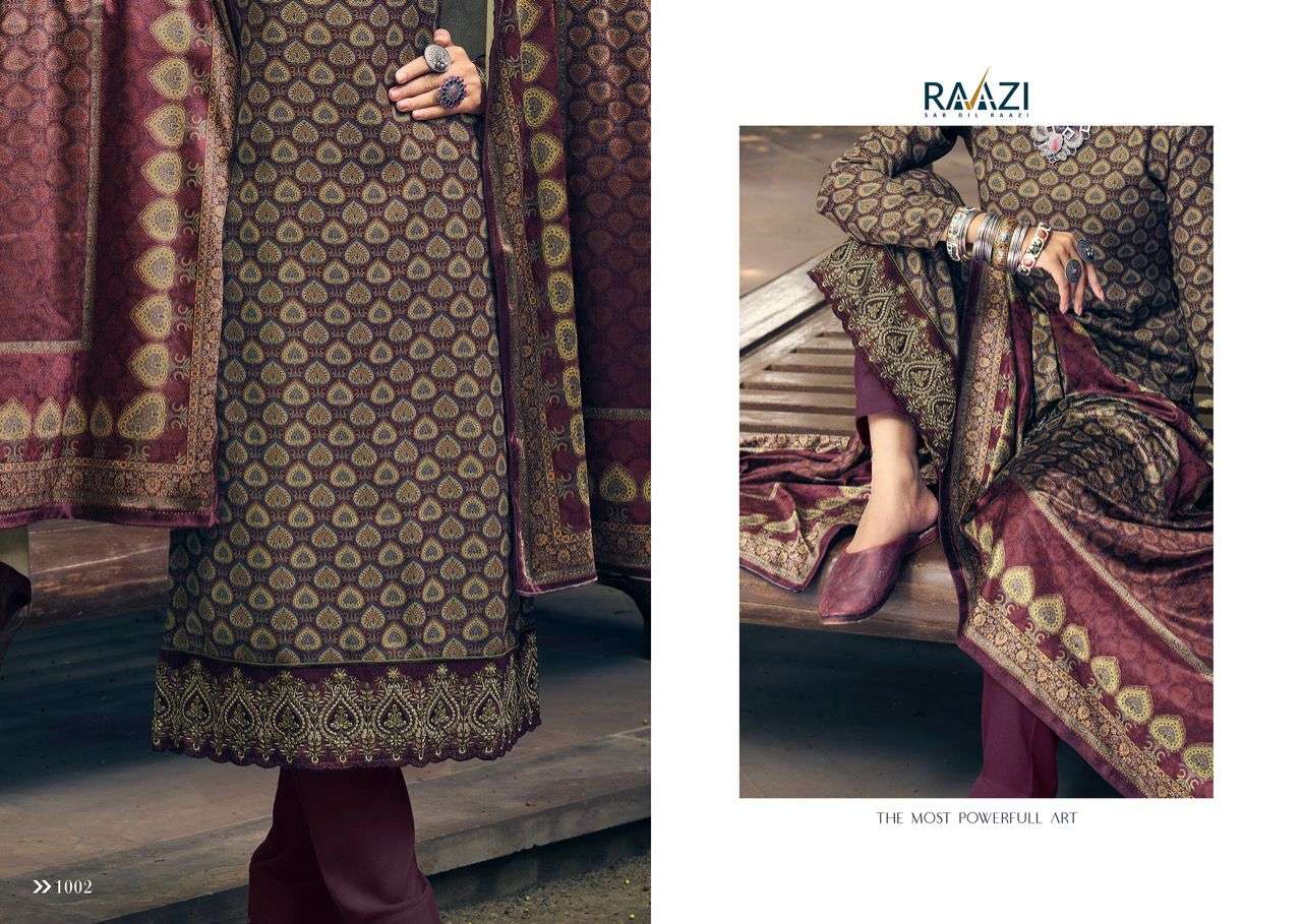 rama raazi rihana 1001-1008 series pashmina digital printed with embroidery collection surat