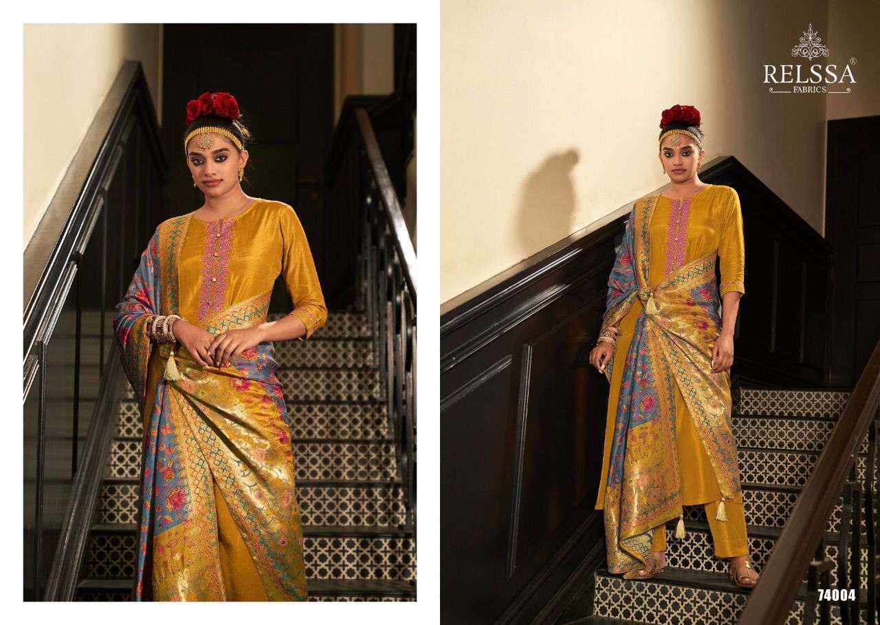 relssa fabrics kilol vol-8 74001-74006 series russian silk fancy salwar suits collection surat