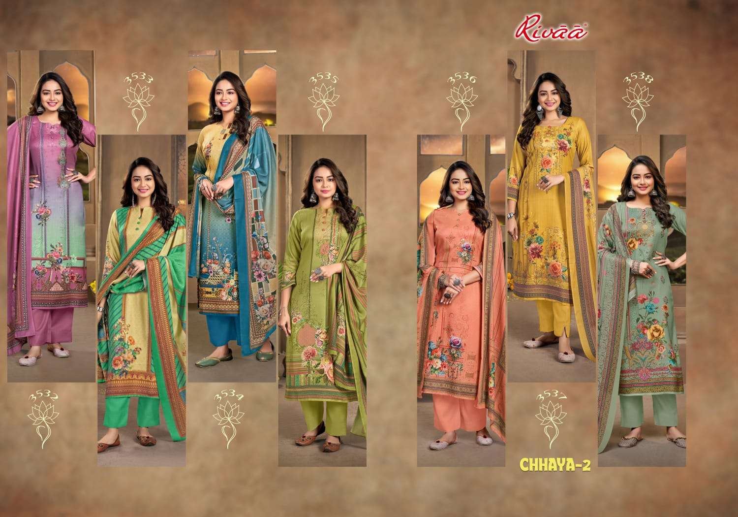 rivaa chaaya vol-2 heavy pashmina digital printed dress material collection wholesale price 