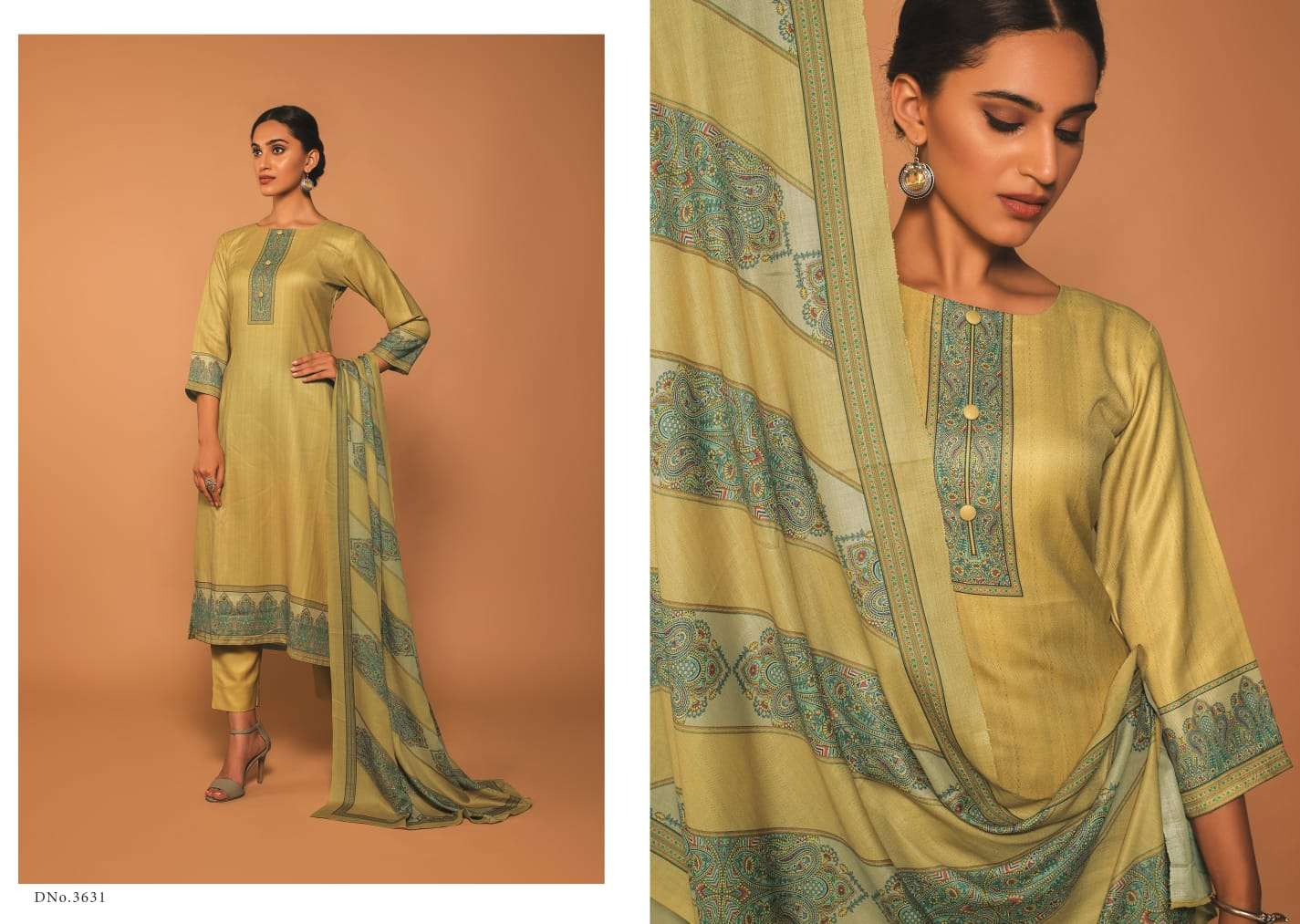 rivaa vaani 3629-3635 series pashmina printed winter wear salwar suits wholesaler surat