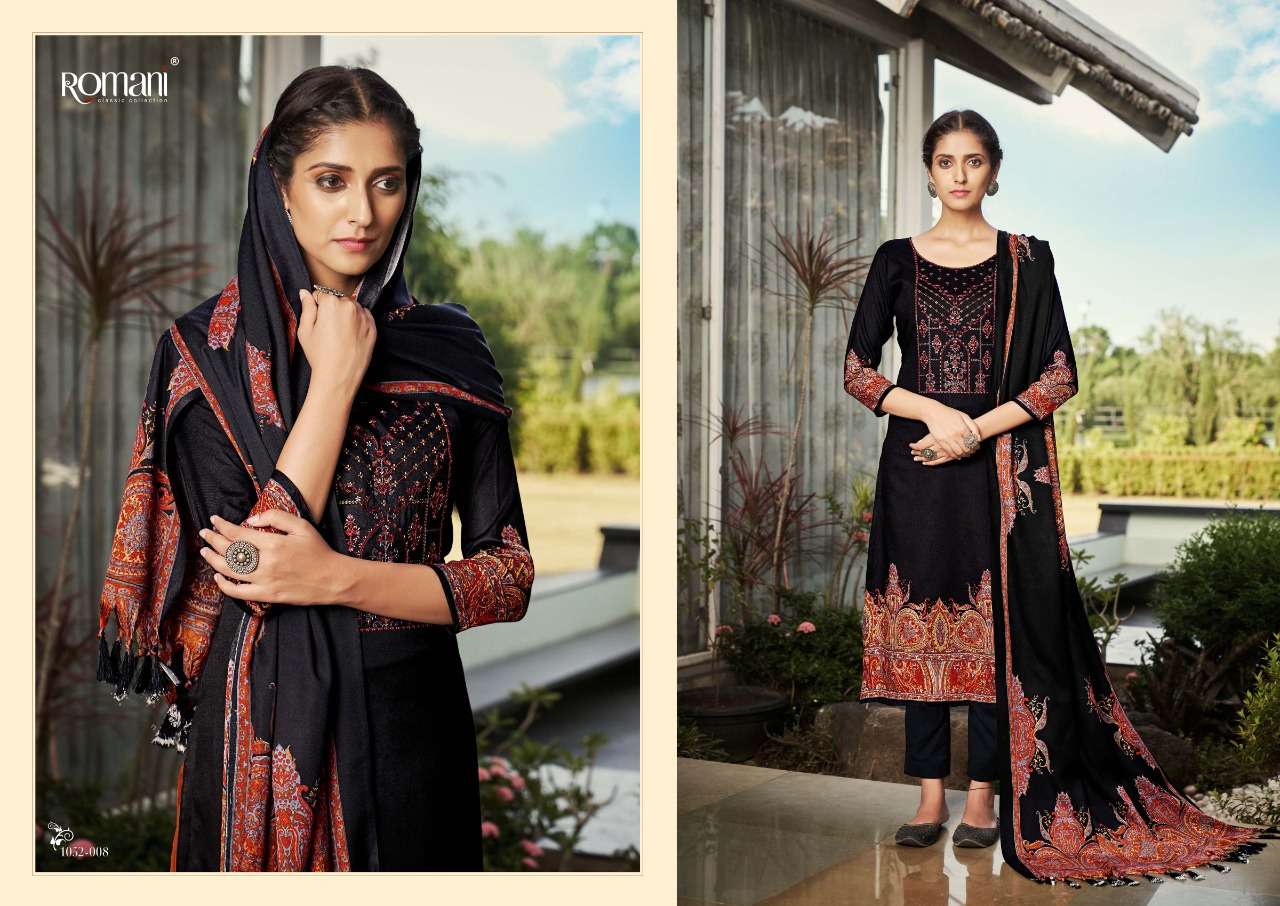 romani gulmarg premium pashmina exclusive embroidery winter unstich dress material surat