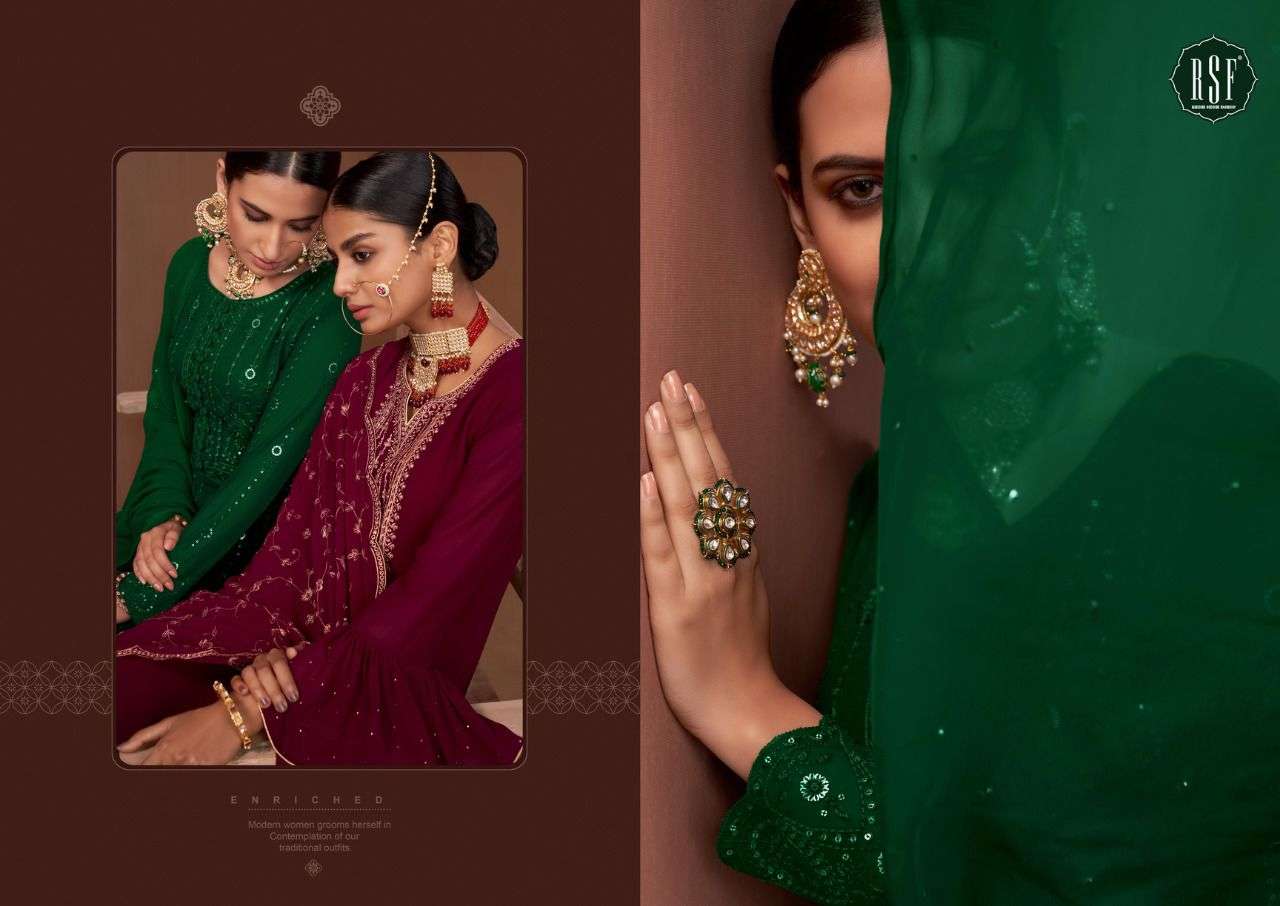 rsf morni 21801-21804 series pure georgette with embroidered salwar suits collection surat
