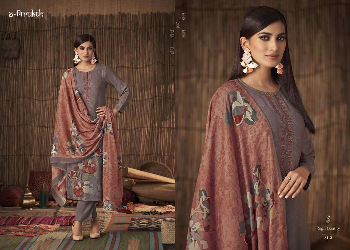 sahiba s-nirukht regal beauty pashmina twill printed with embroidery salwar kameez surat