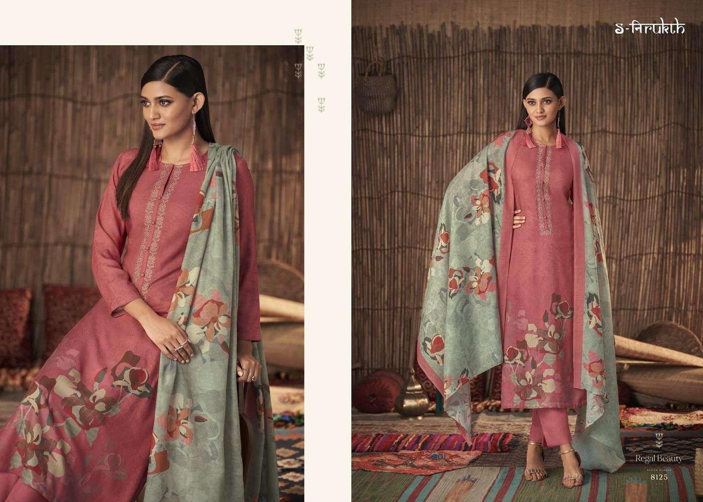 sahiba s-nirukht regal beauty pashmina twill printed with embroidery salwar kameez surat
