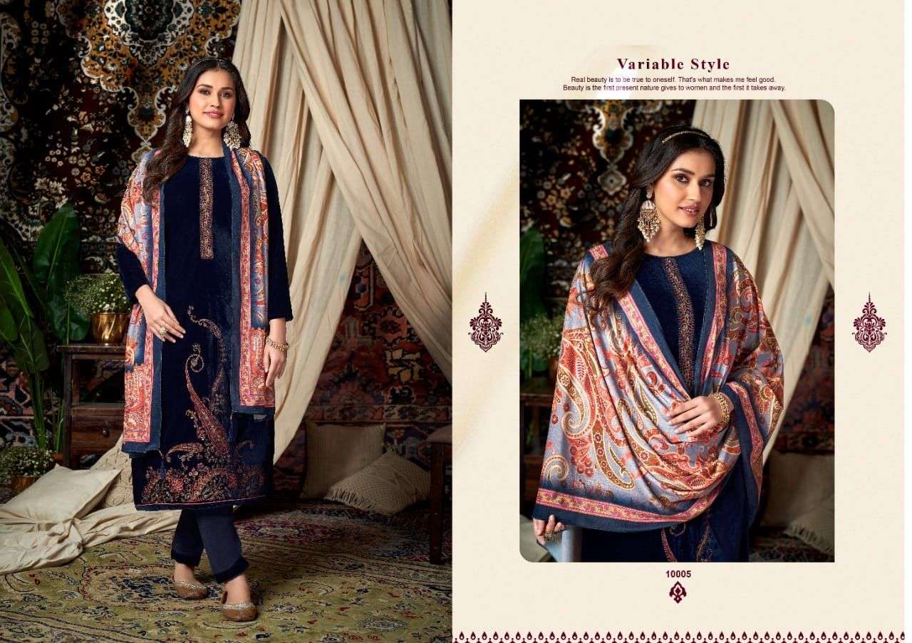 senorita studio shaan-e-karam velvet designer winter collection salwar suits collection 