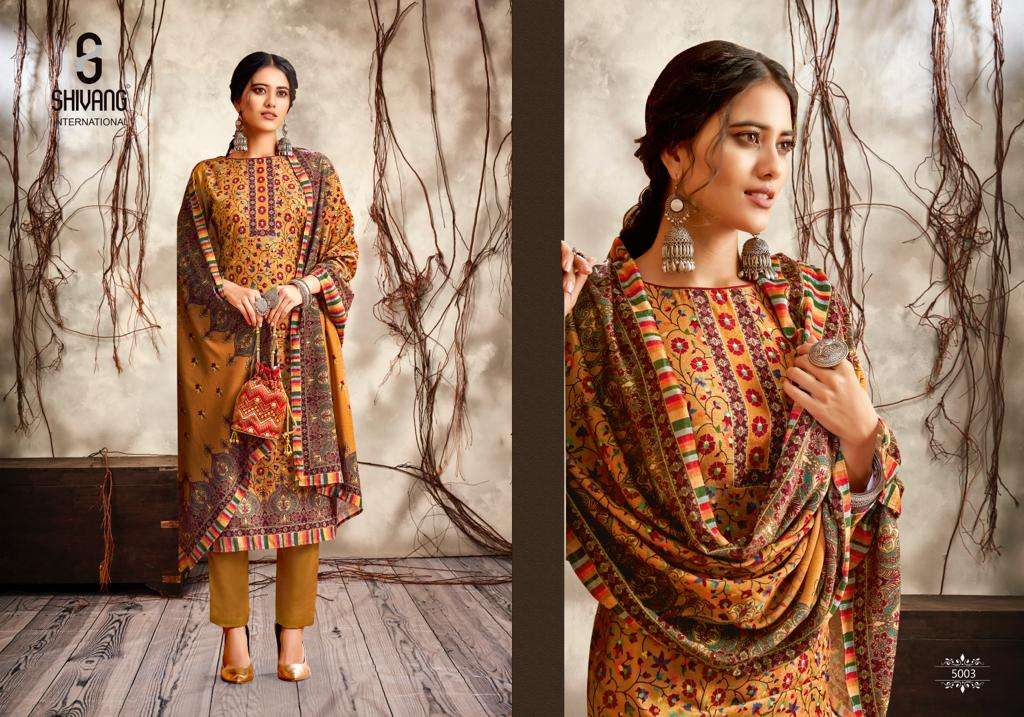 shivang international kaafila 5001-5006 series velvet digital exclusive salwar suits wholesale best rate pratham fashion