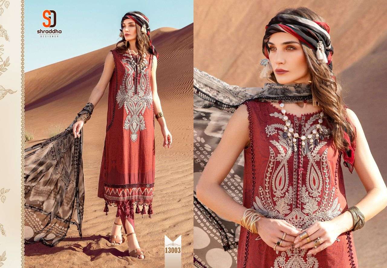 shraddha designer mprints vol-13 lawn cotton fancy pakistani salwar suits wholesale price 