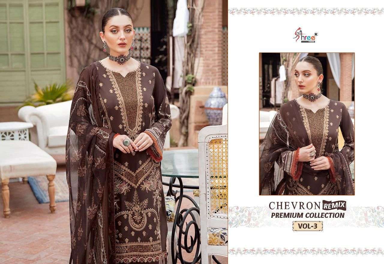 shree fabs chevron remix premium collection vol-3 pakistani suits catalogue wholesaler india