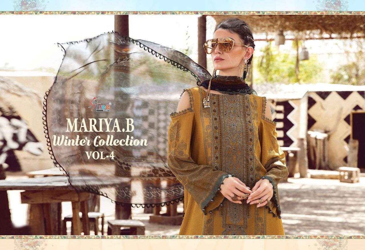 shree fabs maria b winter collection vol-4 2431-2437 series pashmina printed with work salwar suits wholesaler