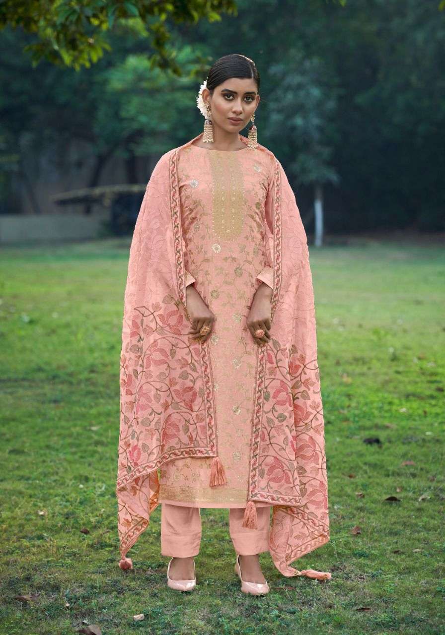 shurooq aqua pure dola silk jaqaurd designer fancy festive wear salwar kameez surat