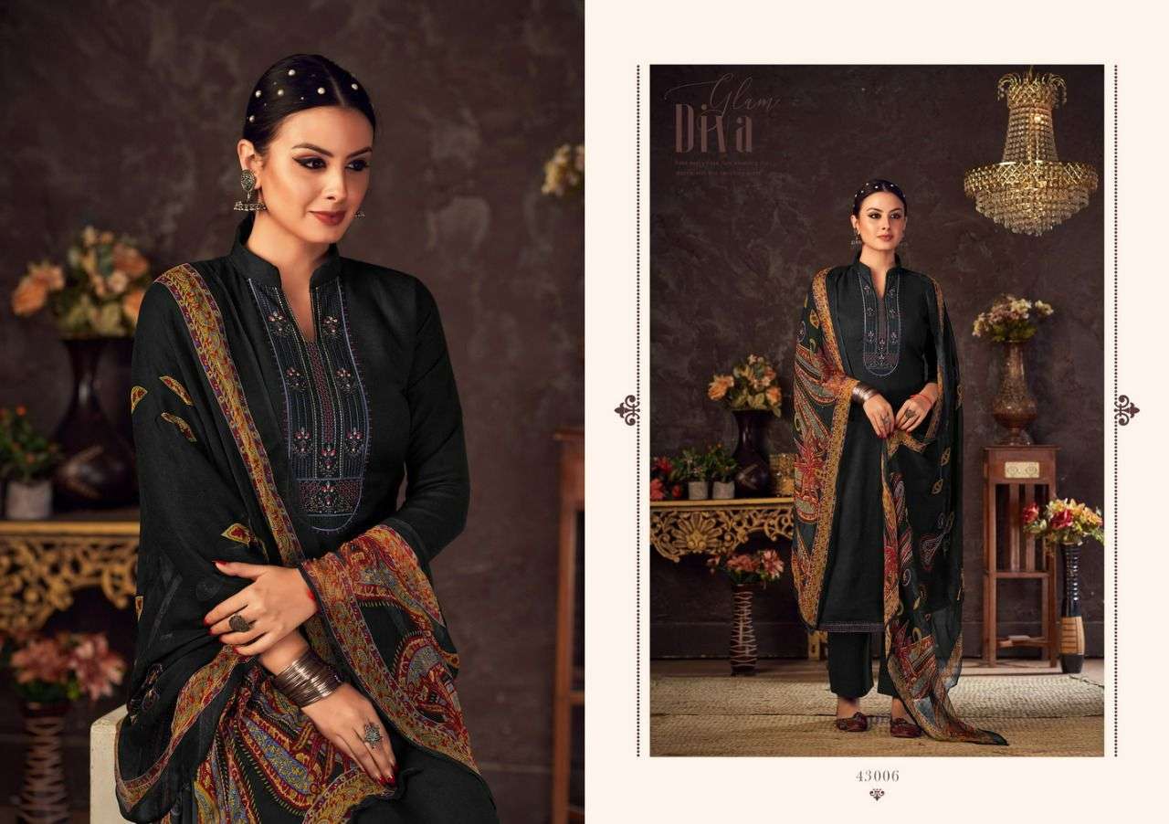 siyoni designer seelky heavy european pashmina dress material collection surat 