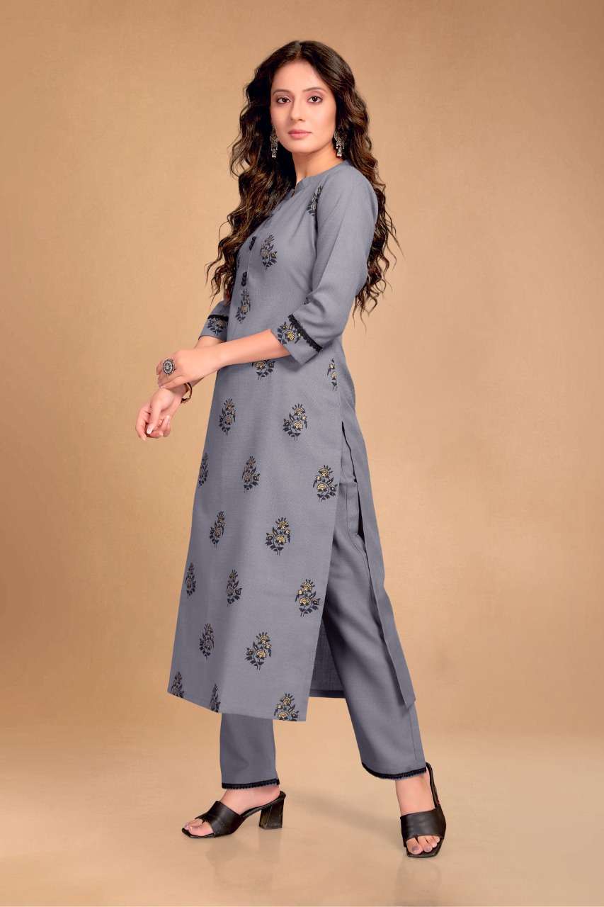 style samsara 006-009 series Cotton blend printed kurtis with pant combo set wholesale price supplier surat`