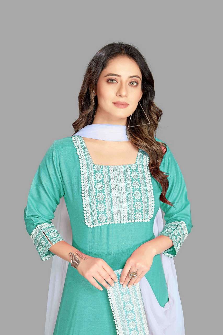 style samsara cotton blend kurtis bottom with dupatta set wholesale price surat