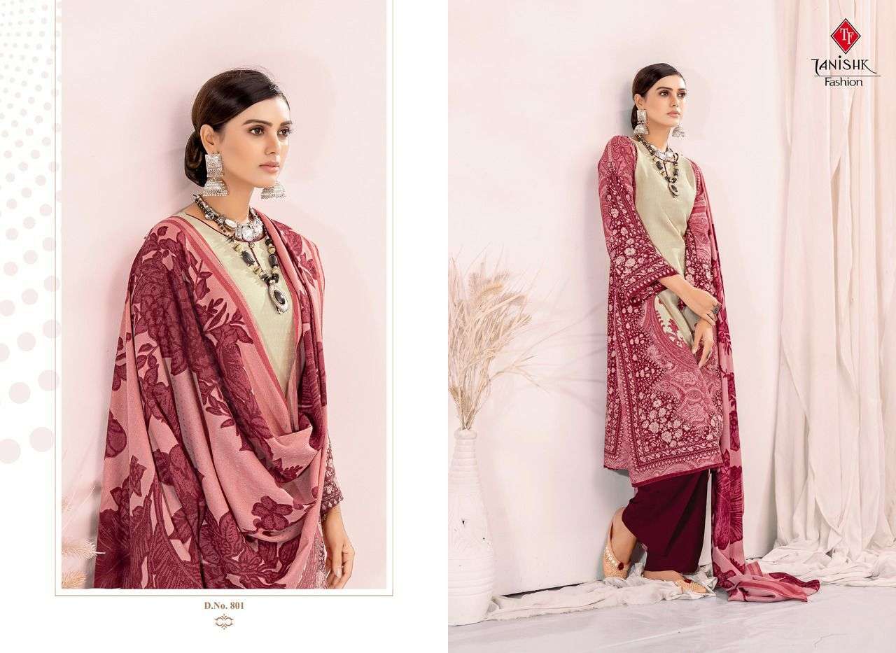 tanishk fashion gulbahar 801-808 series pashmina dress material collection wholesale price 