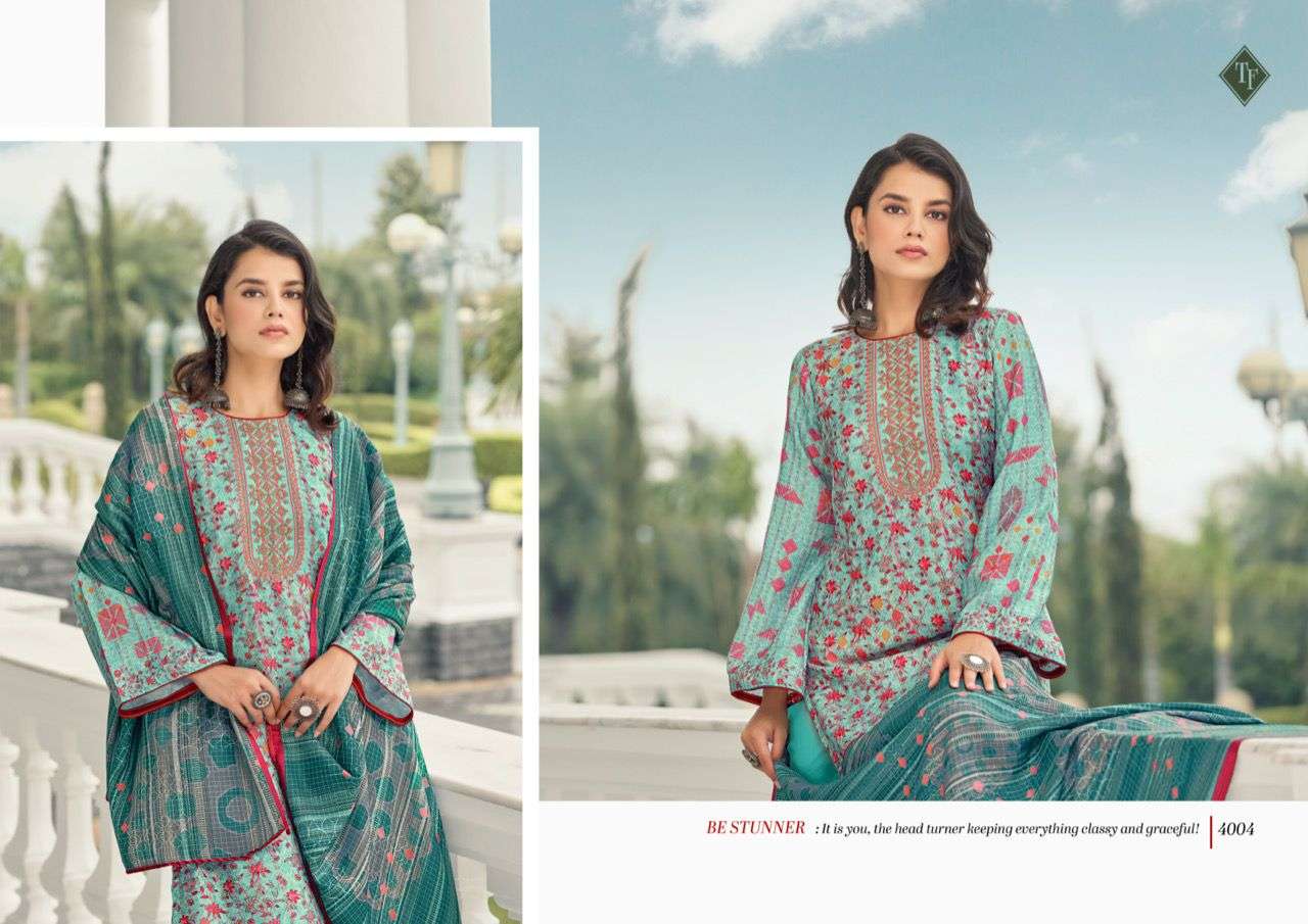 tanishk fashion gulnoor 4001-4006 series pashmina dress material collection wholesale price 