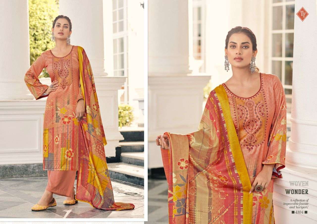 tanishk fashion gulzar wollen pashmina digital printed salwar kameez wholesale price surat