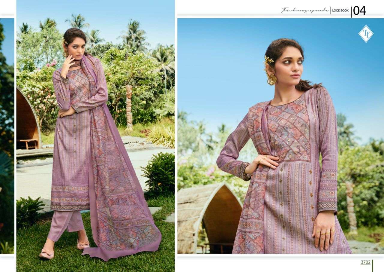 tanishk fashion melora pashmina digital printed with work designer salwar suits collection