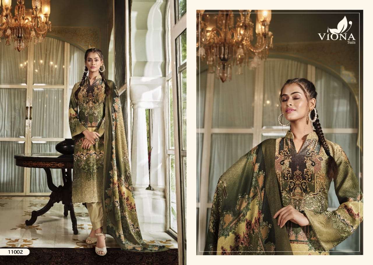 viona suits ruqsor 11001-11006 series digital printed pasmina designer salwar suits online wholesaler surat 