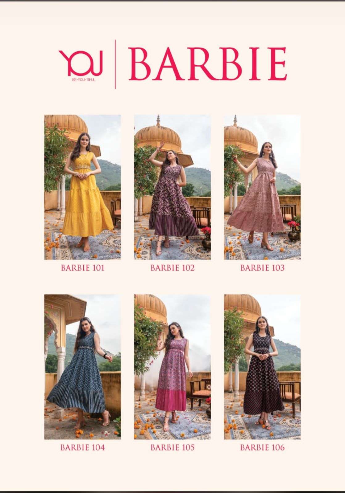 wanna barbie 101-106 series super fancy gown with dupatta collection wholesale price surat