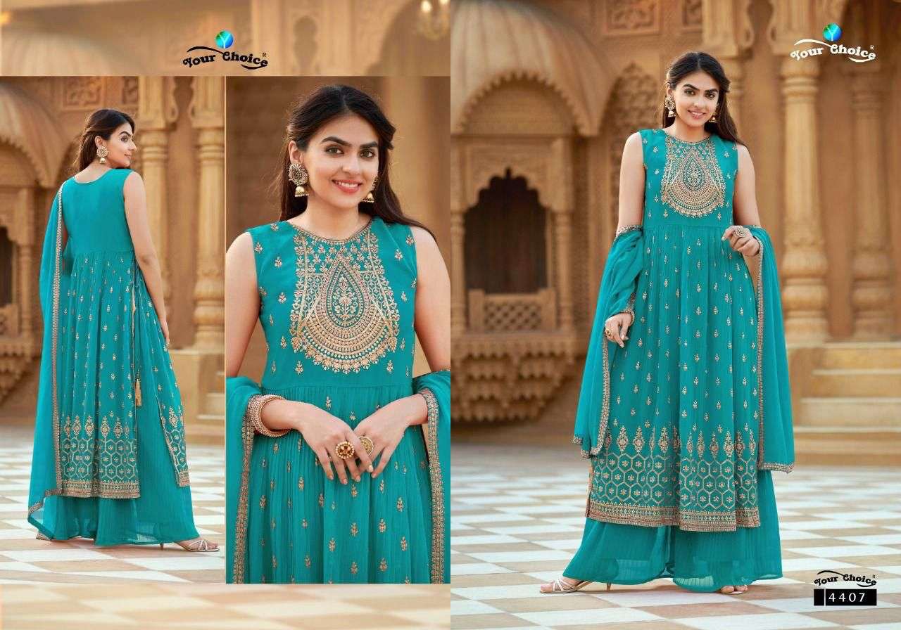 your choice nykaa vol-2 4405-4410 blooming georgette party wear collection wholesale price 