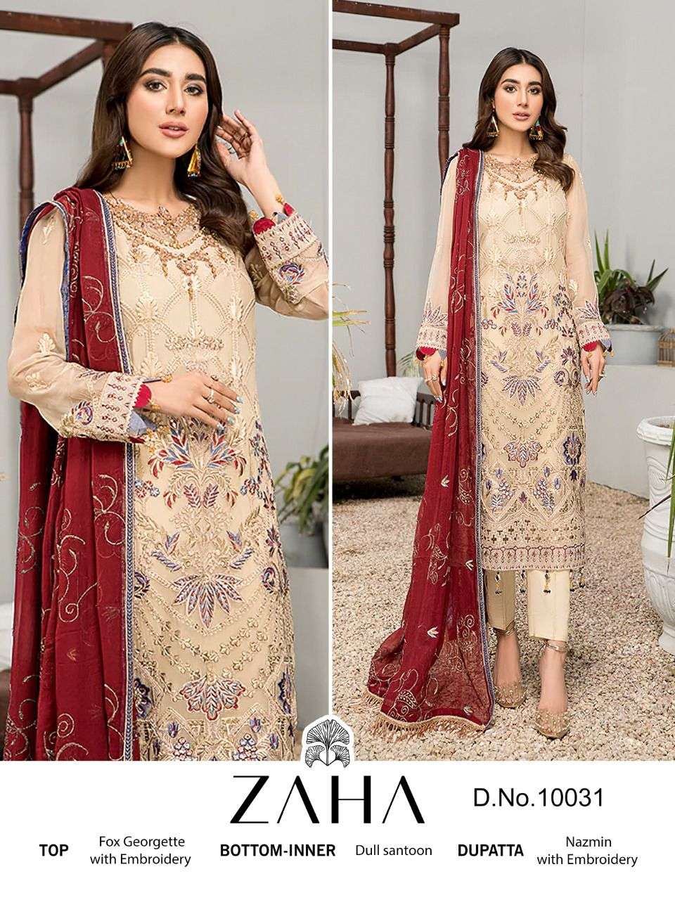 zaha misty vol-5 georgette heavy embroidered salwar suits collection surat