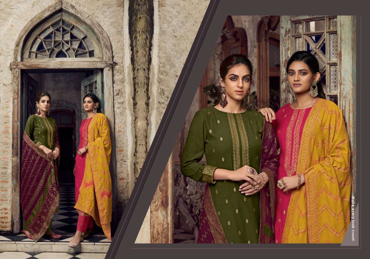 zisa charmy inaayat 5061-5066 series pashmina self pattern fancy winter salwar suits collection 